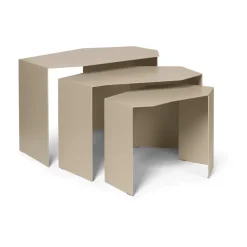 Ferm Living Side Tables*Shard cluster table 3-pack, Cashmere Beige