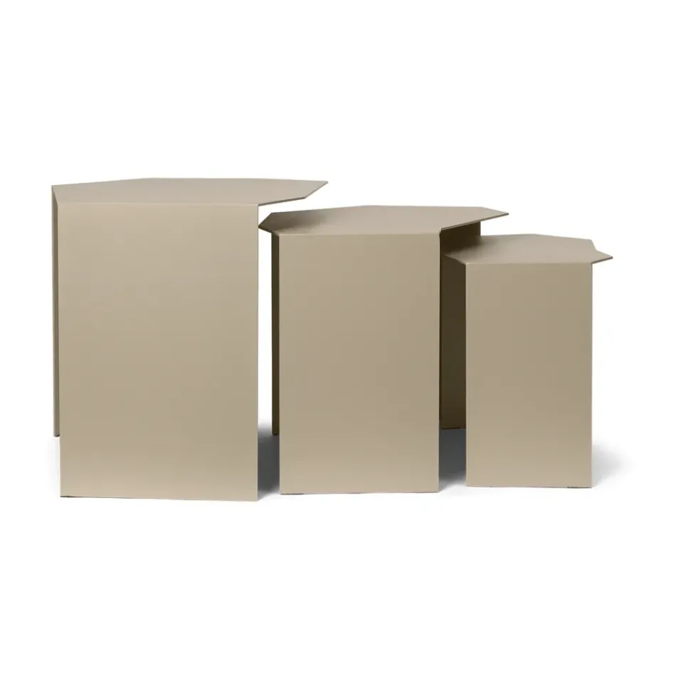 Ferm Living Side Tables*Shard cluster table 3-pack, Cashmere Beige