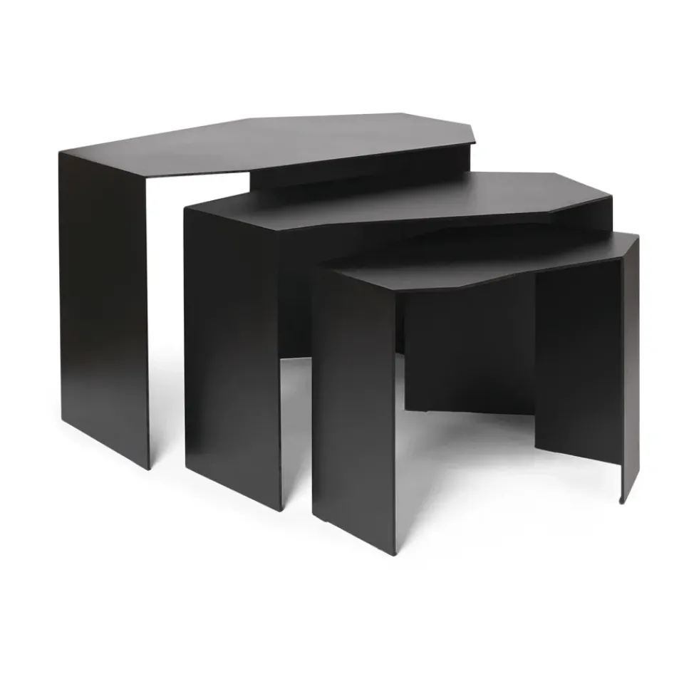 Ferm Living Side Tables*Shard cluster table 3-pack, Black