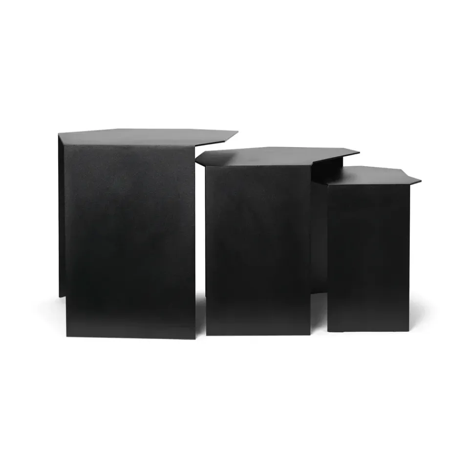 Ferm Living Side Tables*Shard cluster table 3-pack, Black