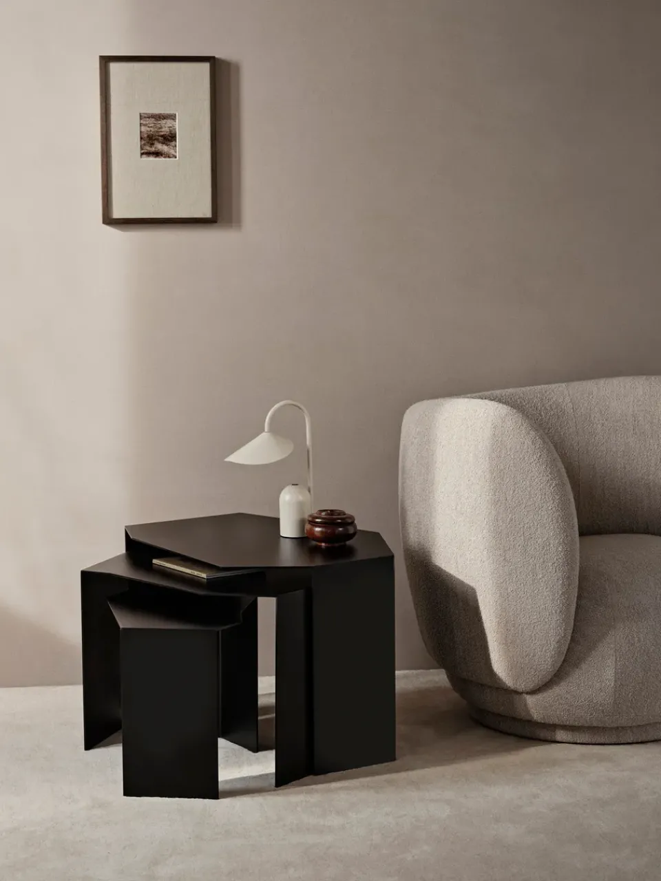 Ferm Living Side Tables*Shard cluster table 3-pack, Black