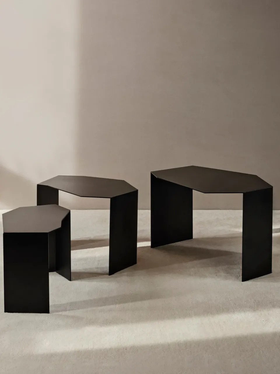 Ferm Living Side Tables*Shard cluster table 3-pack, Black