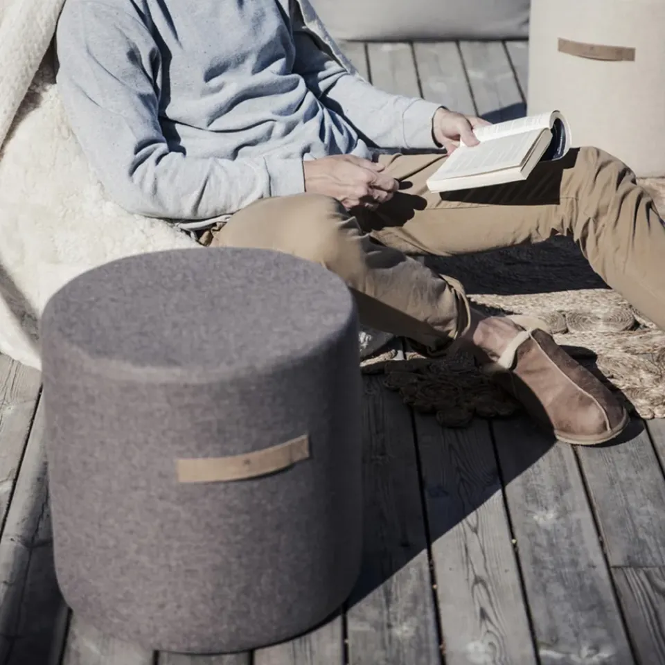 Shepherd of Sweden Sitting Poufs*Shepherd sit pouf Sara 40 cm, granite Grey