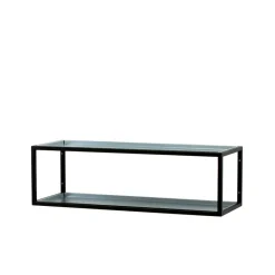 Scherlin Shoe Racks*Shoe shelf 11, lacquer, zinc plate, 2 levels Black