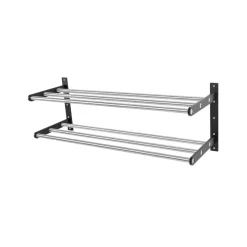 Scherlin Shoe Racks*Shoe shelf 12 shoe shelf, Steel/black, black-painted aluminium Grey