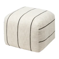 Broste Copenhagen Sitting Poufs*Sigrid pouf, Light beige-black, 50x50 cm BeigeBlack