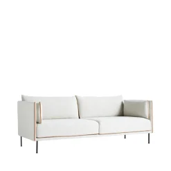 HAY Sofas*Silhouette 3-seater sofa, -cognac piping-black metal legs Beige