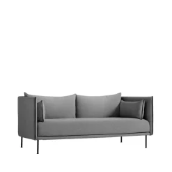 HAY Sofas*Silhouette 2-seater sofa, Coda 182 -black metal legs Grey