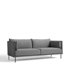 HAY Sofas*Silhouette 3-seater sofa, Coda 182 -black metal legs Grey