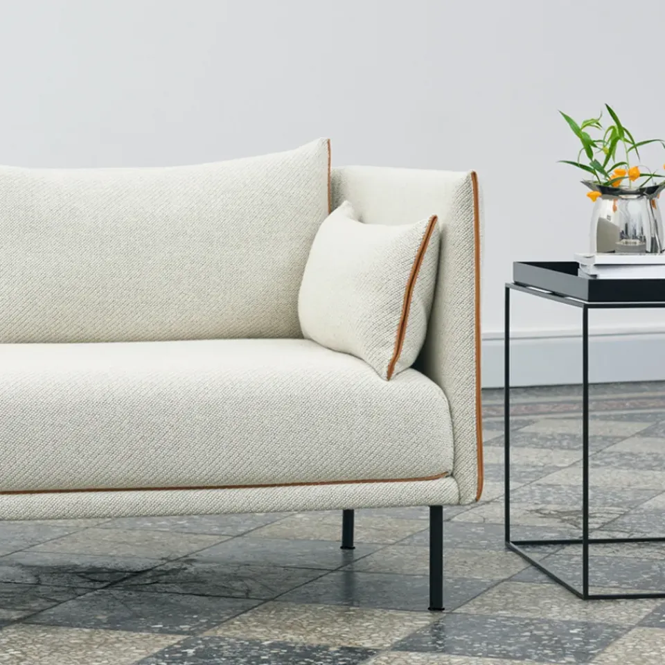 HAY Sofas*Silhouette 3-seater sofa, -black piping-oiled oak legs Grey