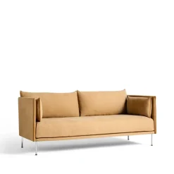 HAY Sofas*Silhouette 2-seater sofa, Linara 142 cognac-chrome legs Brown