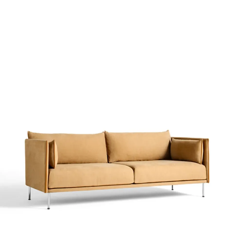 HAY Sofas*Silhouette 3-seater sofa, Linara 142 cognac-chrome legs Brown