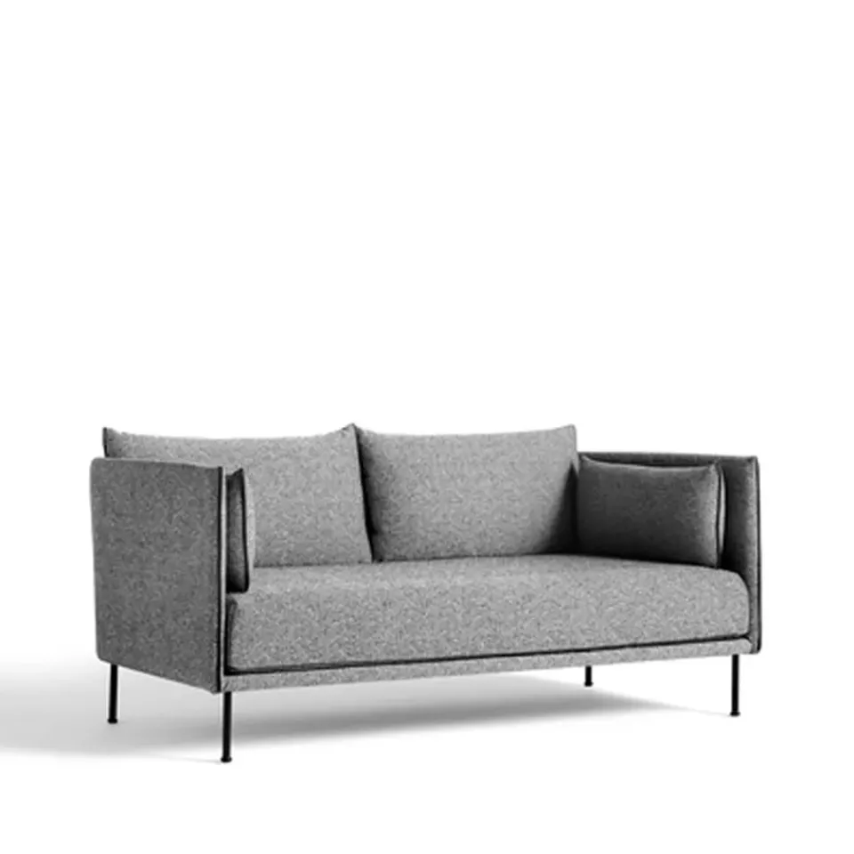 HAY Sofas*Silhouette 2-seater sofa, Olavi 03 -black metal legs Grey