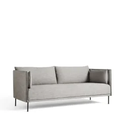 HAY Sofas*Silhouette 2-seater sofa, Ruskin 33-black metal legs Grey