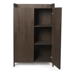 Ferm Living Display & Glass Cabinets*Sill Low cabinet, Dark stained oak Brown