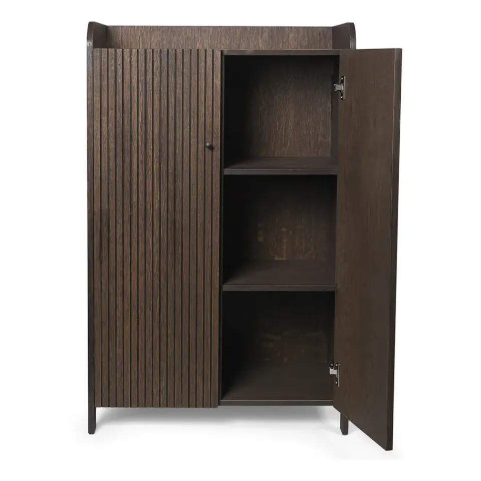 Ferm Living Display & Glass Cabinets*Sill Low cabinet, Dark stained oak Brown