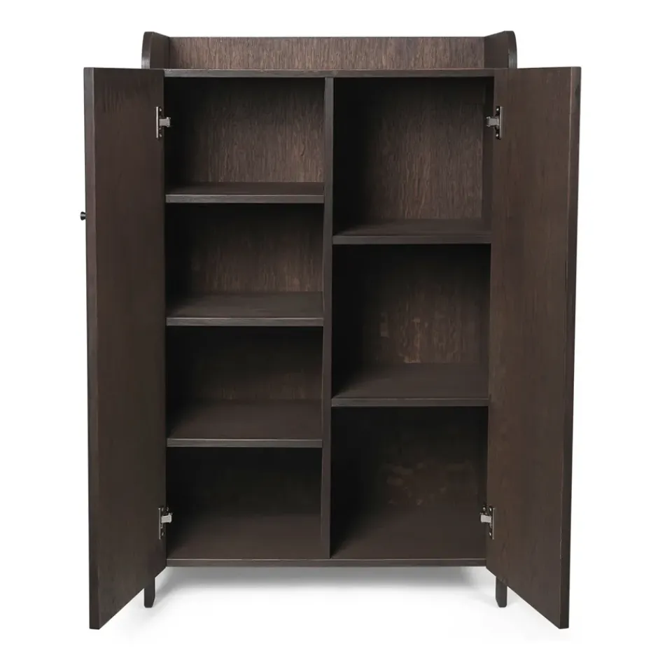 Ferm Living Display & Glass Cabinets*Sill Low cabinet, Dark stained oak Brown