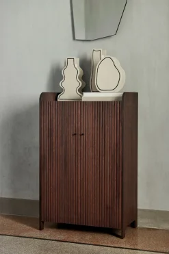 Ferm Living Display & Glass Cabinets*Sill Low cabinet, Dark stained oak Brown