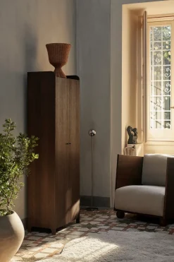 Ferm Living Display & Glass Cabinets*Sill Tall cabinet, Dark stained oak Brown