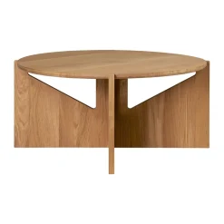 Kristina Dam Studio Coffee Tables*Simple XL coffee table Ø78 cm, Warm lacquered oak Beige
