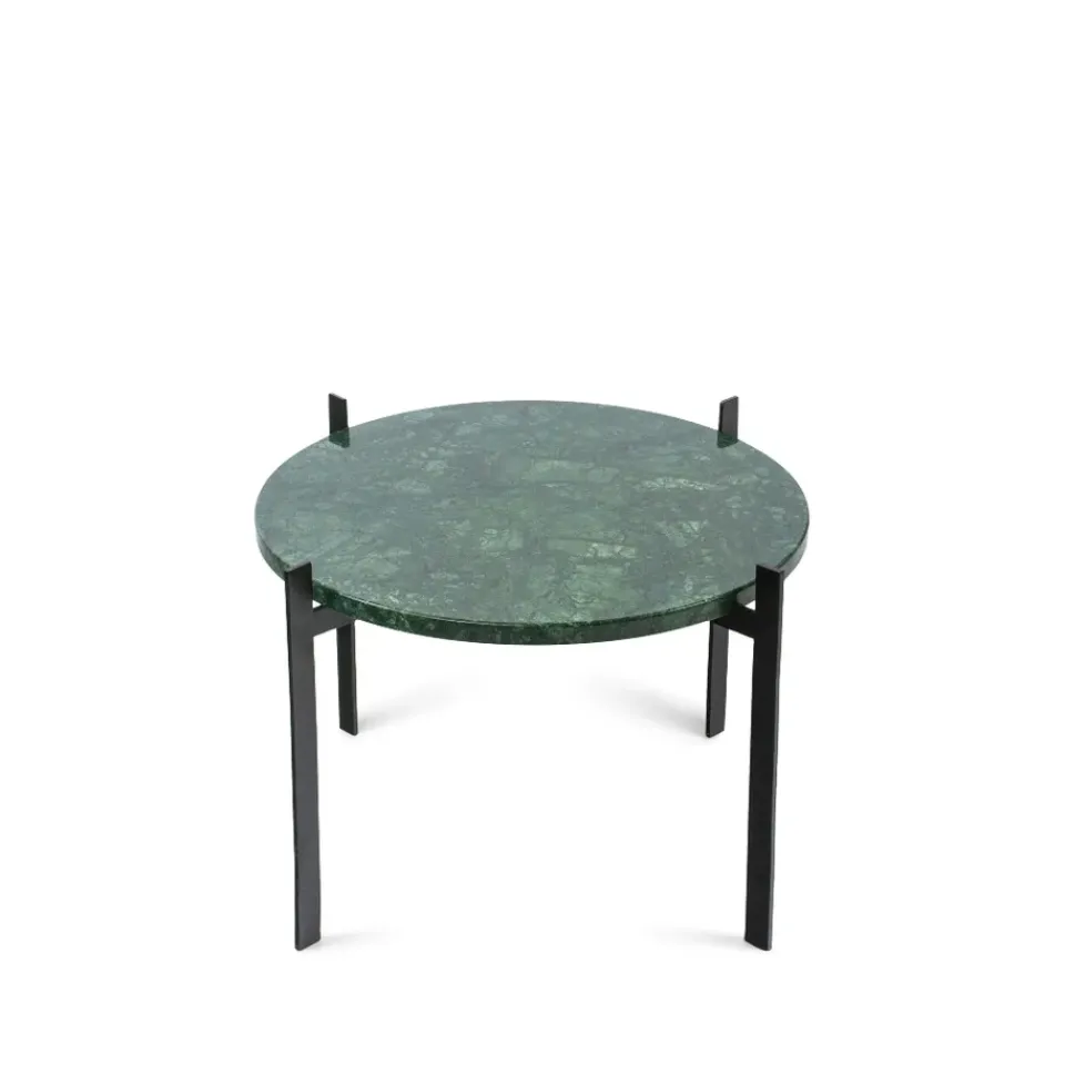 OX Denmarq Side Tables*Single Deck tray table, marble . black stand Green