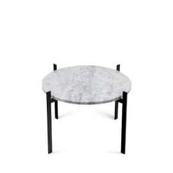 OX Denmarq Side Tables*Single Deck tray table, Marble . black stand White