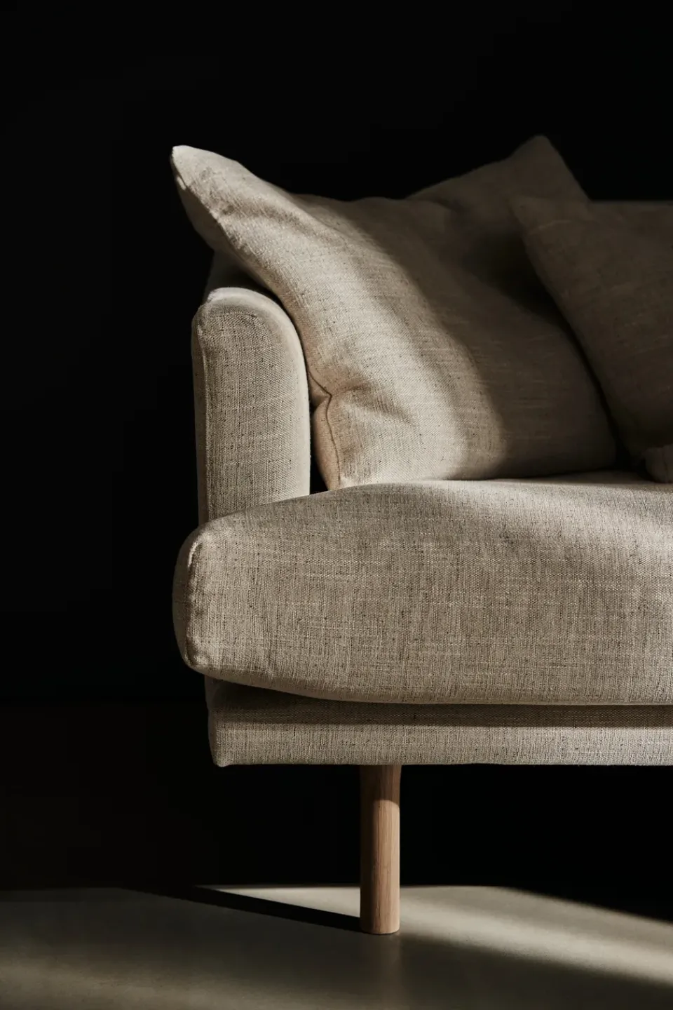 1898 Sofas*Sjövik sofa, Bern 0341-white-oiled oak, 2,5-seater Beige