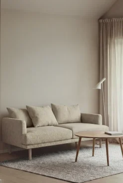 1898 Sofas*Sjövik sofa, Bern 0341-white-oiled oak, 2,5-seater Beige