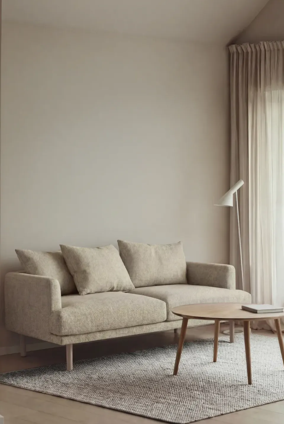 1898 Sofas*Sjövik sofa, Bern 0341-white-oiled oak, 2,5-seater Beige