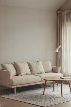 1898 Sofas*Sjövik sofa, Bern 0341-white-oiled oak, 3-seater Beige