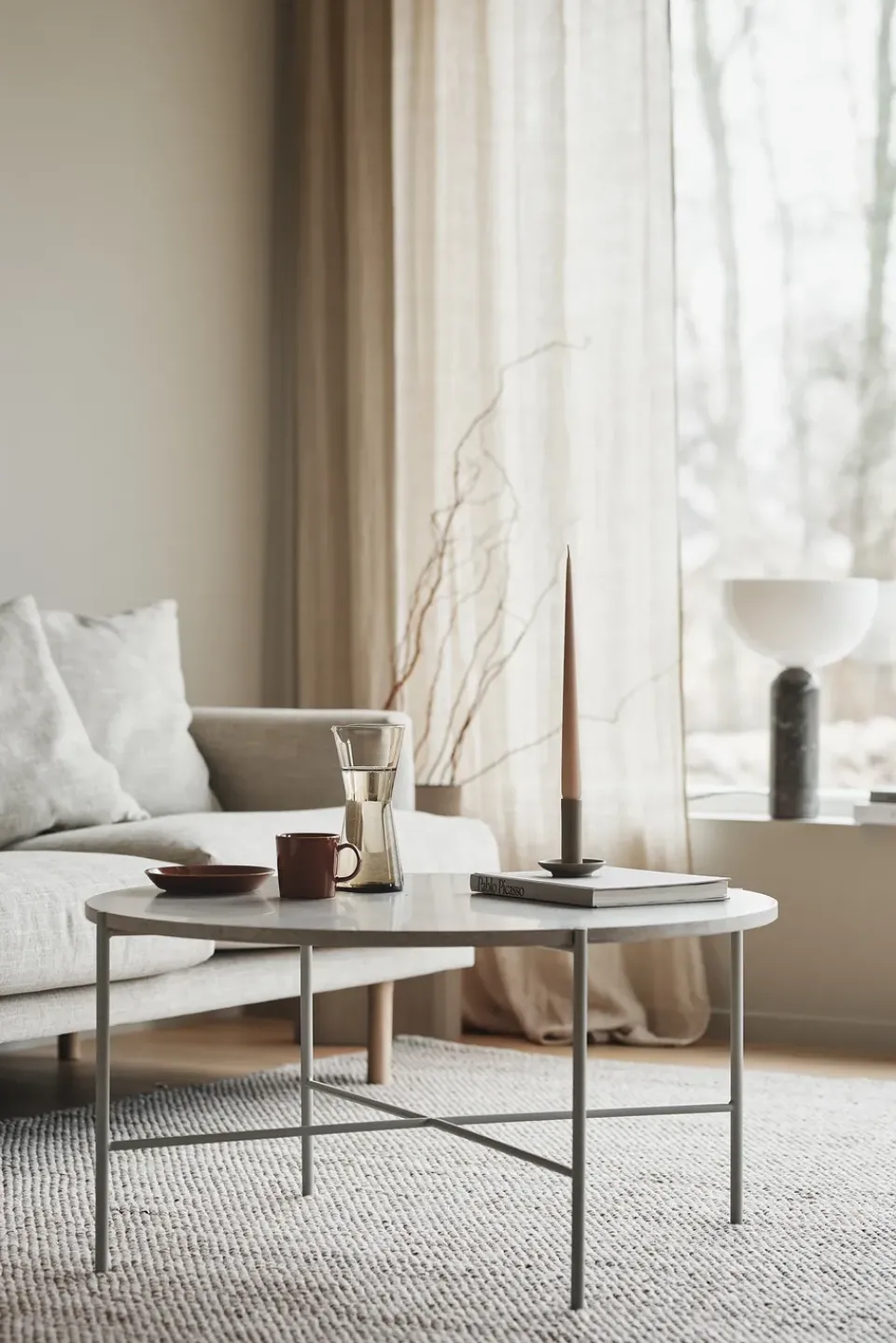 1898 Sofas*Sjövik sofa, Bern 0341-white-oiled oak, 3,5-seater Beige