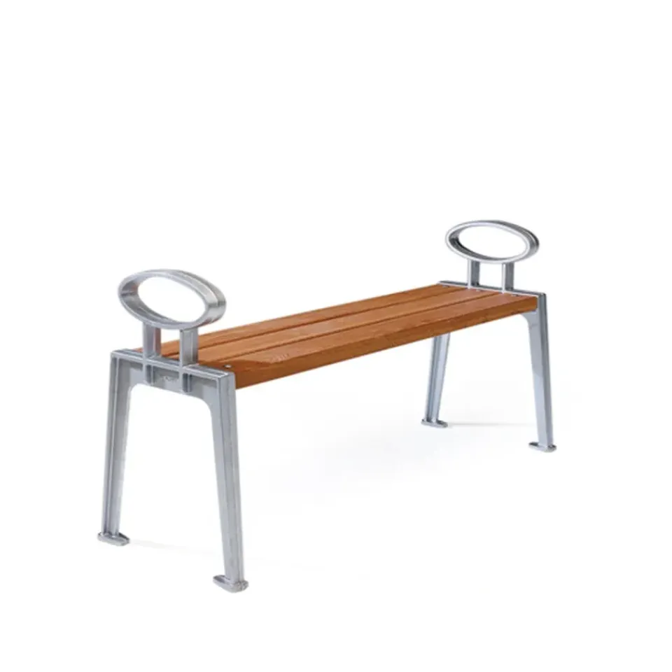 Byarums bruk Garden Sofas & Garden Benches*Skillinge bench, Oak oil, raw aluminum stand Beige