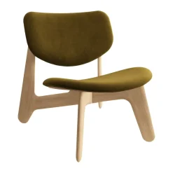 Tom Dixon Armchairs & Footstools|Chairs*Slab lounge chair upholstered seat, Natural brushed oak-Royal 0162 CMHR Khaki Green