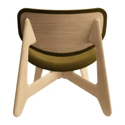 Tom Dixon Armchairs & Footstools|Chairs*Slab lounge chair upholstered seat, Natural brushed oak-Royal 0162 CMHR Khaki Green
