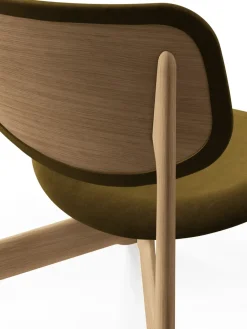Tom Dixon Armchairs & Footstools|Chairs*Slab lounge chair upholstered seat, Natural brushed oak-Royal 0162 CMHR Khaki Green