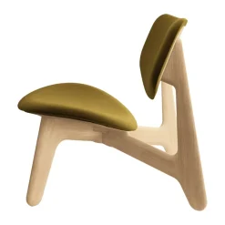 Tom Dixon Armchairs & Footstools|Chairs*Slab lounge chair upholstered seat, Natural brushed oak-Royal 0162 CMHR Khaki Green