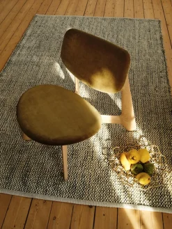 Tom Dixon Armchairs & Footstools|Chairs*Slab lounge chair upholstered seat, Natural brushed oak-Royal 0162 CMHR Khaki Green