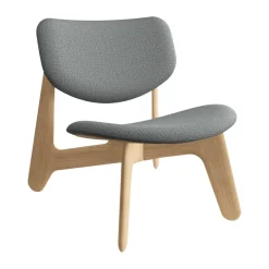 Tom Dixon Armchairs & Footstools|Chairs*Slab lounge chair upholstered seat, Natural brushed oak-Hallingdal 0130 mid Grey