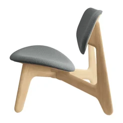 Tom Dixon Armchairs & Footstools|Chairs*Slab lounge chair upholstered seat, Natural brushed oak-Hallingdal 0130 mid Grey