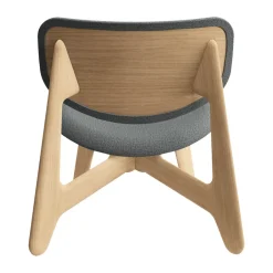 Tom Dixon Armchairs & Footstools|Chairs*Slab lounge chair upholstered seat, Natural brushed oak-Hallingdal 0130 mid Grey