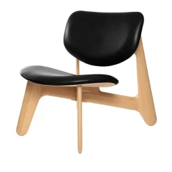 Tom Dixon Armchairs & Footstools|Chairs*Slab lounge chair upholstered seat, Natural oak-black leather BrownBlack