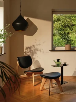 Tom Dixon Armchairs & Footstools|Chairs*Slab lounge chair upholstered seat, Natural oak-black leather BrownBlack