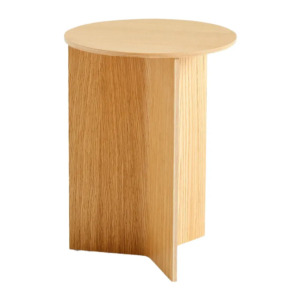 HAY Side Tables*Slit high side table Ø35 cm, Lacquered oak Brown