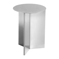 HAY Side Tables*Slit high side table Ø35 cm, Mirror polished steel Silver-coloured
