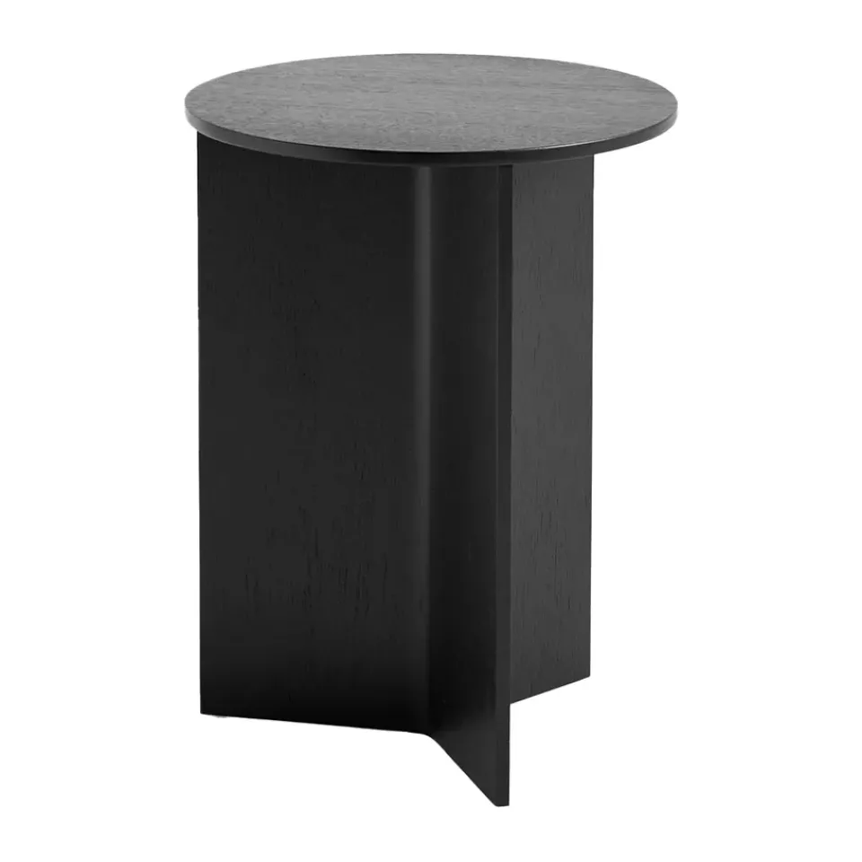 HAY Side Tables*Slit high side table Ø35 cm, lacquered oak Black