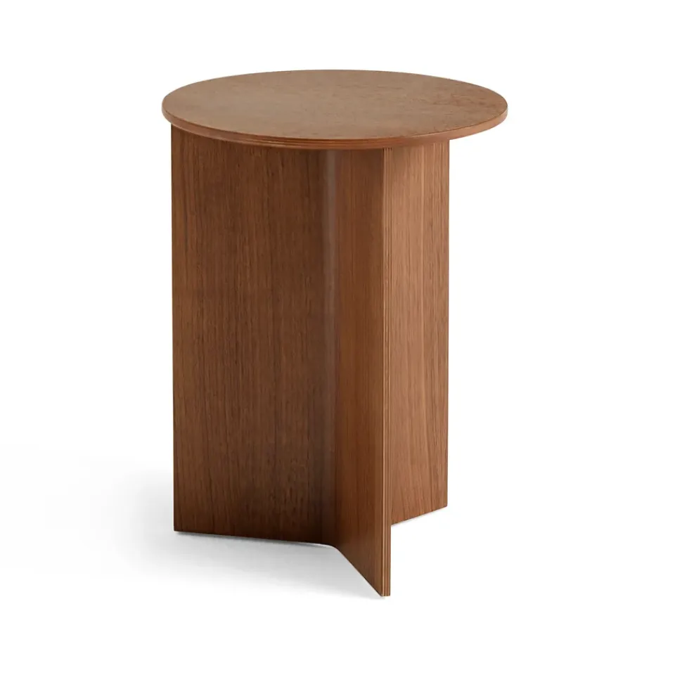 HAY Side Tables*Slit high side table Ø35 cm, Lacquered walnut Brown
