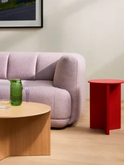HAY Side Tables*Slit high side table Ø35 cm, Lacquered walnut Brown