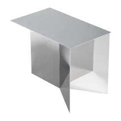 HAY Side Tables*Slit Oblong side table 27,5x49 cm, Mirror polished steel Silver-coloured
