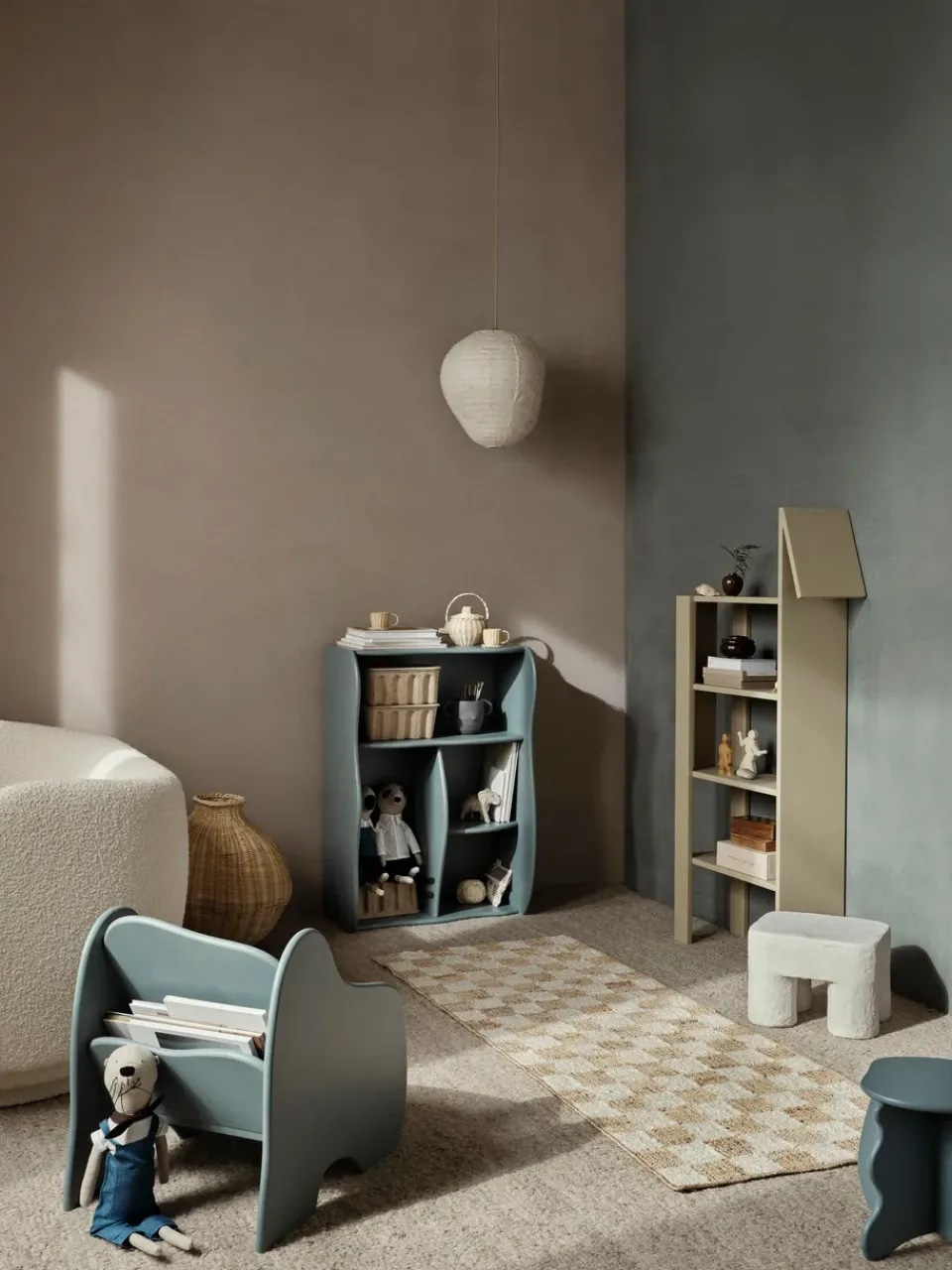 Ferm Living Children's Chairs|Children's Chairs*Slope lounge chair, Storm Blue