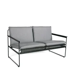 SMD Design Garden Sofas & Garden Benches|Balcony Furniture*Slow 2-seat sofa, Sunbrella -black steel stand Grey